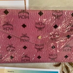 New Authentic MCM Rose Clutch